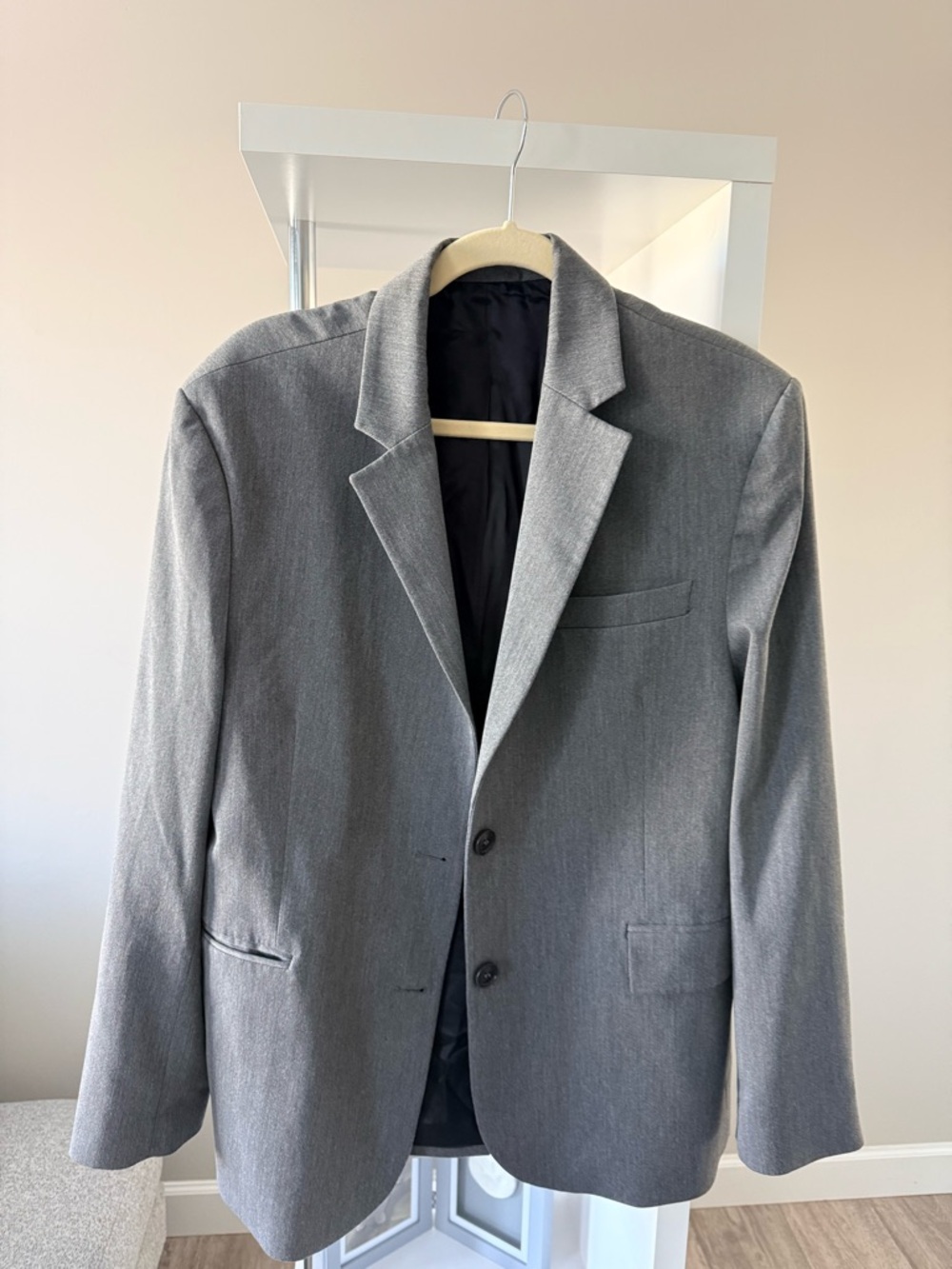 Djerf Avenue Gray Two-Button Notch Lapel Blazer